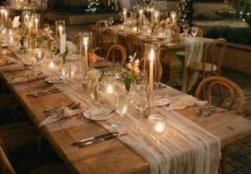 cheesecloth gauze wedding table runners